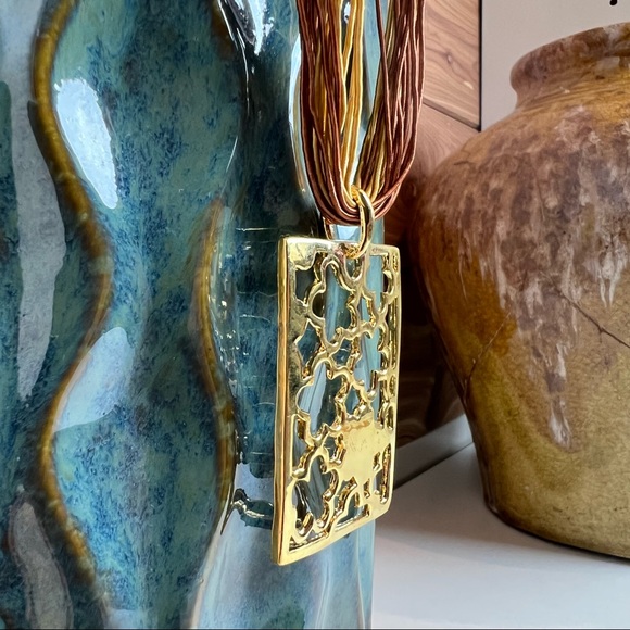 Floral Statement Necklace on Multi Cords - Picture 8 of 12